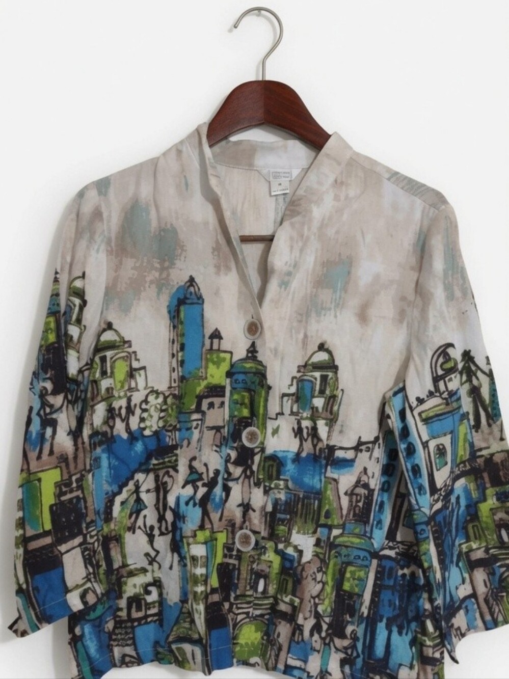 Christopher and banks Art to wear Blouse Size Small Bohemian Funky Boxy Artsy
